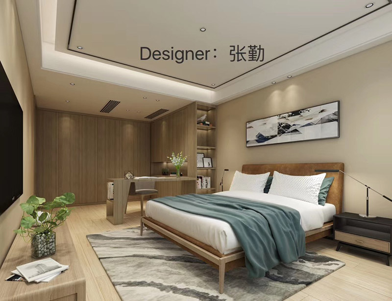 横山桥自建房平层300平米混搭风格装修案例-卧室